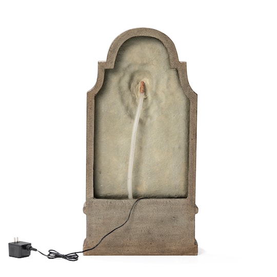Glitzhome® 31" 3-Tier LED Faux Granite Lion Head Fountain